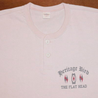 TMRL-01W-ピンク-HERITAGE BIRD-TMRL01W-FLATHEAD-フラットヘッドロンT・フラットヘッド長袖ヘンリーネックTシャツの画像