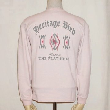 TMRL-01W-ピンク-HERITAGE BIRD-TMRL01W-FLATHEAD-フラットヘッドロンT・フラットヘッド長袖ヘンリーネックTシャツの画像
