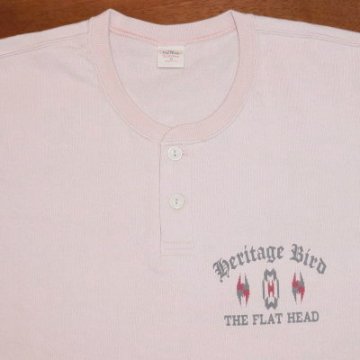 TMRL-01W-ピンク-HERITAGE BIRD-TMRL01W-FLATHEAD-フラットヘッドロンT・フラットヘッド長袖ヘンリーネックTシャツの画像