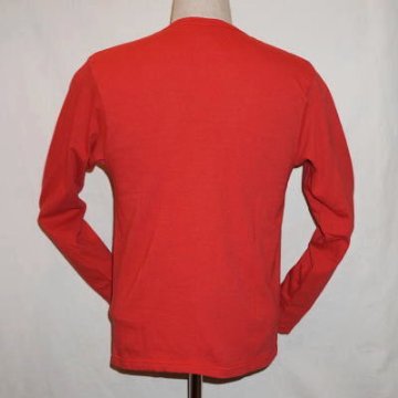 TVL-00W-レッド-Vネック長袖Tシャツ00W-TVL00W-FLATHEAD-フラットヘッド長袖Tシャツ-FLATHEAD-フラットヘッドVネック長袖Tシャツの画像