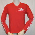 TVL-01W-レッド-Vネック長袖Tシャツ01W-TVL01W-FLATHEAD-フラットヘッド長袖Tシャツ-FLATHEAD-フラットヘッドVネック長袖Tシャツの画像