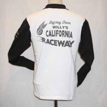 TMZ-02W-ホワイトブラック-WILLY'S-TMZ02W-FLATHEAD-フラットヘッドTシャツの画像