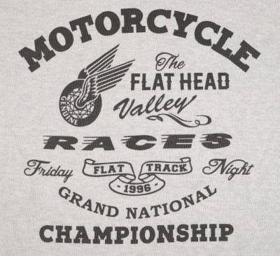 THLA-09W-オートミール-FLAT TRACK-THLA09W-FLATHEAD-フラットヘッドサーマルTシャツの画像
