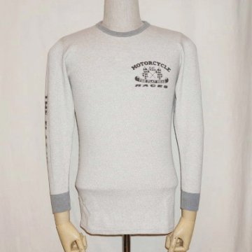 THLA-09W-オートミール-FLAT TRACK-THLA09W-FLATHEAD-フラットヘッドサーマルTシャツの画像