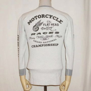 THLA-09W-オートミール-FLAT TRACK-THLA09W-FLATHEAD-フラットヘッドサーマルTシャツの画像
