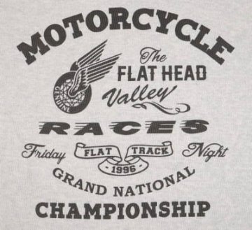 THLA-09W-オートミール-FLAT TRACK-THLA09W-FLATHEAD-フラットヘッドサーマルTシャツの画像
