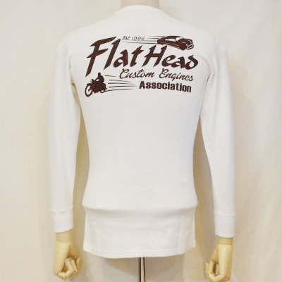 THLC-002-ホワイト-CUSTOM ENGINES-THLC002-FLATHEAD-フラットヘッドサーマルTシャツの画像