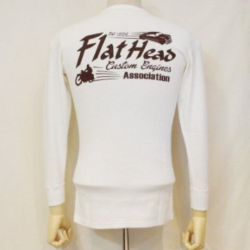 THLC-002-ホワイト-CUSTOM ENGINES-THLC002-FLATHEAD-フラットヘッドサーマルTシャツの画像