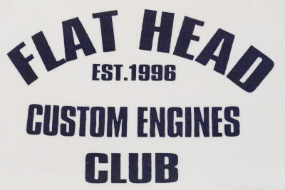 THLC-003-ホワイト-CUSTOM ENGINES CLUB-THLC003-FLATHEAD-フラットヘッドサーマルTシャツの画像