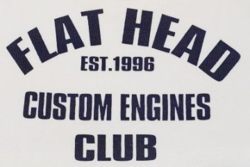 THLC-003-ホワイト-CUSTOM ENGINES CLUB-THLC003-FLATHEAD-フラットヘッドサーマルTシャツの画像