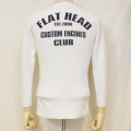 THLC-003-ホワイト-CUSTOM ENGINES CLUB-THLC003-FLATHEAD-フラットヘッドサーマルTシャツの画像