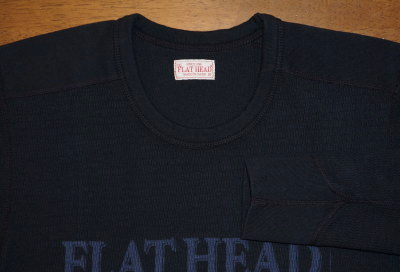 THLD-002-ブラック-FLAT HEAD-THLD002-FLATHEAD-フラットヘッドサーマルTシャツ-ショルダーパッドサーマルの画像