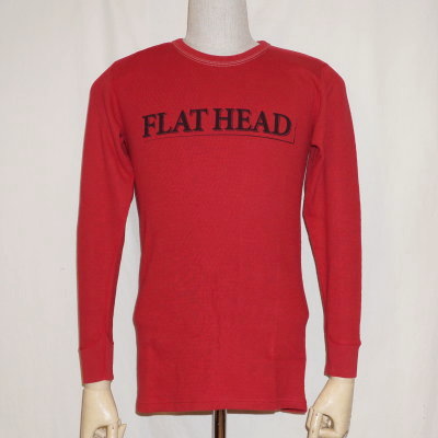 THLD-002-ダークレッド-FLAT HEAD-THLD002-FLATHEAD-フラットヘッドサーマルTシャツ-ショルダーパッドサーマルの画像