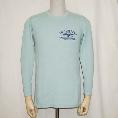 THLD-003-ミントグリーン-HIGH QUALITY GARMENTS-THLD003-FLATHEAD-フラットヘッドサーマルTシャツ-ショルダーパッドサーマルの画像