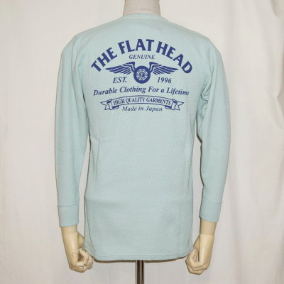 THLD-003-ミントグリーン-HIGH QUALITY GARMENTS-THLD003-FLATHEAD-フラットヘッドサーマルTシャツ-ショルダーパッドサーマルの画像