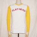 THLD-005-ホワイトオレンジ-TWO TONE THERMAL-FLAT HEAD-THLD005-FLATHEAD-フラットヘッドサーマルTシャツ-ショルダーパッドサーマルの画像