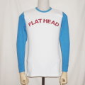 THLD-005-ホワイトブルー-TWO TONE THERMAL-FLAT HEAD-THLD005-FLATHEAD-フラットヘッドサーマルTシャツ-ショルダーパッドサーマルの画像