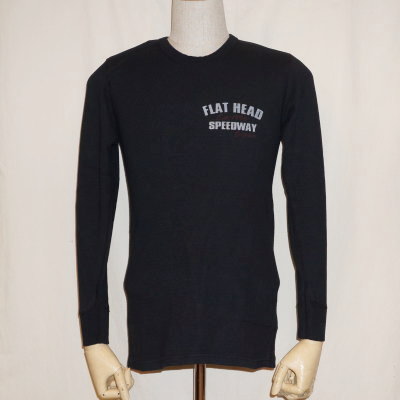 THLD-007-ブラック-SPEEDWAY-THLD007-FLATHEAD-フラットヘッドサーマルTシャツ-ショルダーパッドサーマル-SHOULDER PAD THERMALの画像