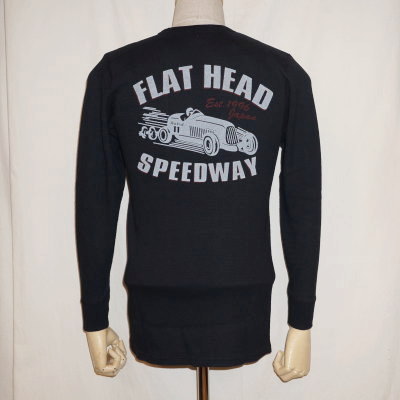 THLD-007-ブラック-SPEEDWAY-THLD007-FLATHEAD-フラットヘッドサーマルTシャツ-ショルダーパッドサーマル-SHOULDER PAD THERMALの画像