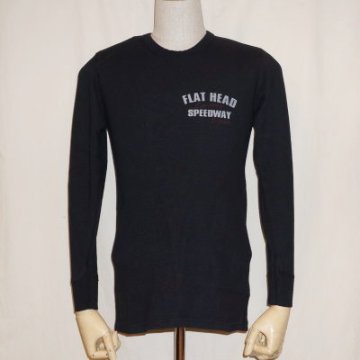 THLD-007-ブラック-SPEEDWAY-THLD007-FLATHEAD-フラットヘッドサーマルTシャツ-ショルダーパッドサーマル-SHOULDER PAD THERMALの画像