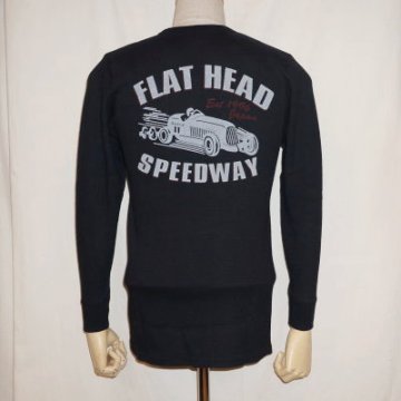 THLD-007-ブラック-SPEEDWAY-THLD007-FLATHEAD-フラットヘッドサーマルTシャツ-ショルダーパッドサーマル-SHOULDER PAD THERMALの画像
