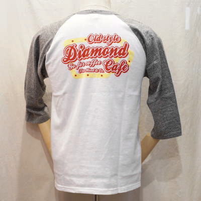 BR-04W-ホワイト杢グレー-DIAMOND CAFE-BR04W-FLATHEAD-フラットヘッドベースボールTシャツ-GLORYPARK-グローリーパークベースボールTシャツの画像