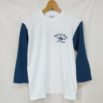 FN-TLTB-001-WHxNV-ベースボールTシャツ001-FNTLTB001-七分袖Tシャツの画像