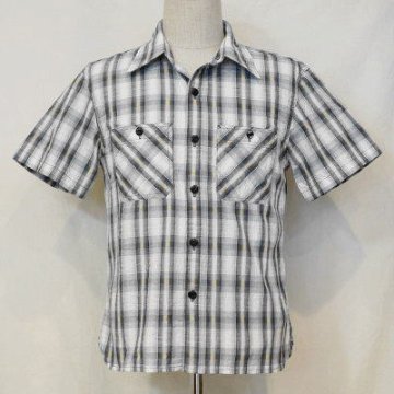 CO-31HW-ブラック-ネイティブチェックワークシャツ31半袖-CO31HW-FLATHEAD-フラットヘッドシャツの画像
