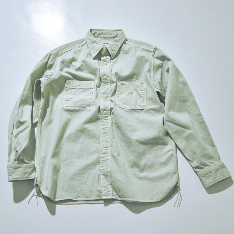 SJCBS24-TS GRN 天然染めセルビッチシャンブレーシャツ SJCBS24TS SAMURAIJEANS サムライジーンズ シャツ 長袖シャツ へリンボンシャツの画像