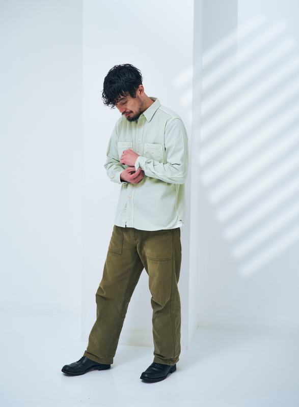 SJCBS24-TS GRN 天然染めセルビッチシャンブレーシャツ SJCBS24TS SAMURAIJEANS サムライジーンズ シャツ 長袖シャツ へリンボンシャツの画像