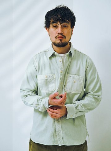 SJCBS24-TS GRN 天然染めセルビッチシャンブレーシャツ SJCBS24TS SAMURAIJEANS サムライジーンズ シャツ 長袖シャツ へリンボンシャツの画像
