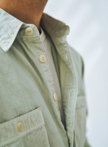 SJCBS24-TS GRN 天然染めセルビッチシャンブレーシャツ SJCBS24TS SAMURAIJEANS サムライジーンズ シャツ 長袖シャツ へリンボンシャツの画像