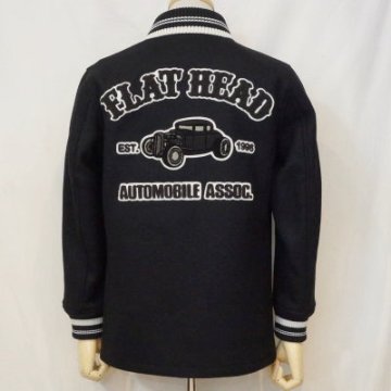 STH-72-ブラック-BIG WHEELS-STH72-FLATHEAD-フラットヘッドカバーオール--ジャケット-アウター-ウールジャケット-COVERALL-JACKETの画像