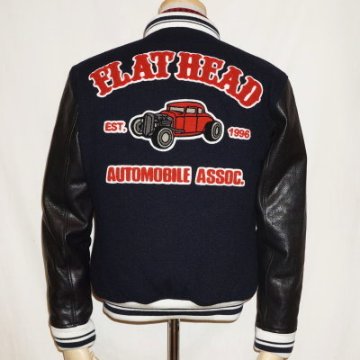 STJ-63-ネイビーブラック-スタジャン63-STJ63-FLATHEAD-フラットヘッドスタジアムジャンパー・フラットヘッドスタジアムジャケットの画像
