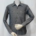 7116W-ブラック-シャンブレーワークシャツ長袖7116-FLATHEAD-フラットヘッドワークシャツ-GLORYPARK-グローリーパークシャツの画像