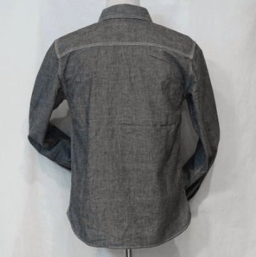 7116W-ブラック-シャンブレーワークシャツ長袖7116-FLATHEAD-フラットヘッドワークシャツ-GLORYPARK-グローリーパークシャツの画像
