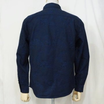 CL-SH013-NV-ハイビスカスワイドスプレッドカラーシャツ013-CLSH013-FLATHEAD-フラットヘッドシャツ-Club Label-クラブレーベルシャツ-シャツ長袖の画像