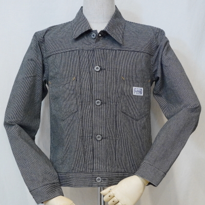 PHJ-01W-チャコール-ピンヒッコリーワークジャケット01W-PHJ01W-FLATHEAD-フラットヘッドワークジャケットの画像