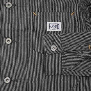 PHJ-01W-チャコール-ピンヒッコリーワークジャケット01W-PHJ01W-FLATHEAD-フラットヘッドワークジャケットの画像