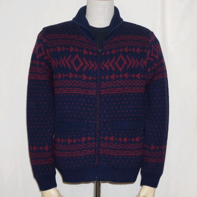 F-NWC-102-NV-ウールカーディガン-GEOMETRY A-FNWC102-FLATHEAD-フラットヘッドカーディガン-WOOL CARDIGANの画像