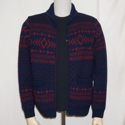 F-NWC-102-NV-ウールカーディガン-GEOMETRY A-FNWC102-FLATHEAD-フラットヘッドカーディガン-WOOL CARDIGANの画像