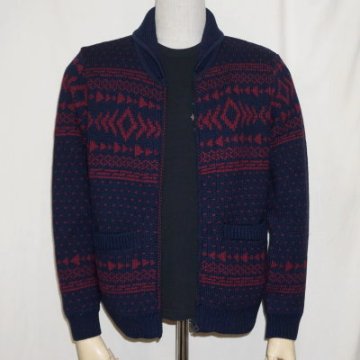 F-NWC-102-NV-ウールカーディガン-GEOMETRY A-FNWC102-FLATHEAD-フラットヘッドカーディガン-WOOL CARDIGANの画像