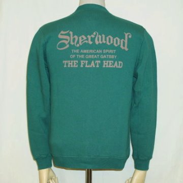 SKD-03W-グリーン-SHERWOOD-SKD03W-FLATHEAD-フラットヘッドスウェット-フラットヘッドスエットカーディガンの画像