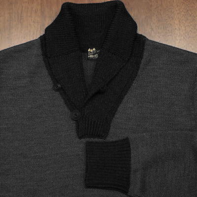 SEW-54-グレー-ショールカラーセーター-SEW54-FLATHEAD-フラットヘッドセーター-FLATHEAD-フラットヘッドニットの画像