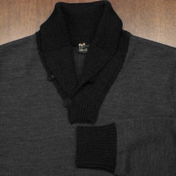 SEW-54-グレー-ショールカラーセーター-SEW54-FLATHEAD-フラットヘッドセーター-FLATHEAD-フラットヘッドニットの画像