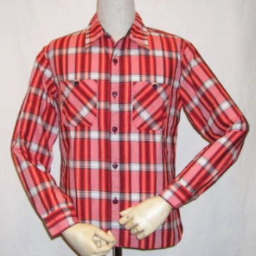CO-12W-レッド-チェックワークシャツ12長袖-CO12W-FLATHEAD-フラットヘッドシャツ-GLORYPARK-グローリーパークシャツの画像