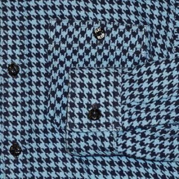 CO-29W-サックスネイビー-千鳥格子ワークシャツ29長袖-CO29W-FLATHEAD-フラットヘッドシャツの画像