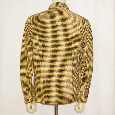 F-SNO-102L-ブラックイエロー-千鳥柄ネルシャツ102L-FSNO102L-FLATHEAD-フラットヘッドシャツ-HOUNDS TOOTH NEL SHIRT-ワークシャツの画像