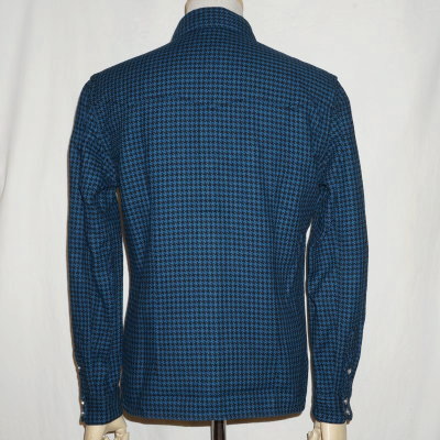 F-SNW-102L-ブラックブルー-千鳥柄ウエスタンシャツ102L-FSNW102L-FLATHEAD-フラットヘッドシャツ-HOUNDS TOOTH WESTERN SHIRTの画像