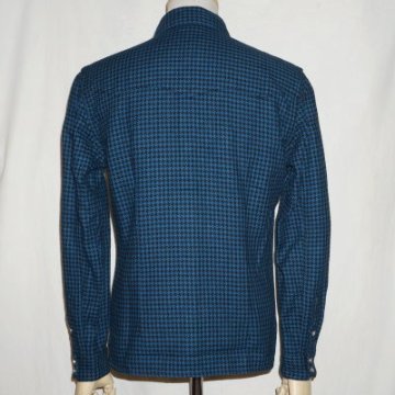 F-SNW-102L-ブラックブルー-千鳥柄ウエスタンシャツ102L-FSNW102L-FLATHEAD-フラットヘッドシャツ-HOUNDS TOOTH WESTERN SHIRTの画像